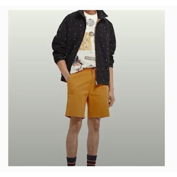 Scotch & Soda Stuart Flat Front Chino Teal Blue Shorts Size 30 Classic Preppy - Picture 1 of 11